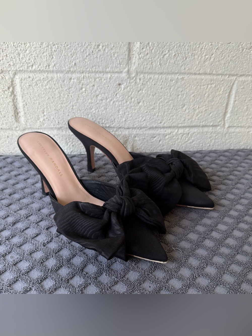 Loeffler Randall Margot Knotted Bow Pointed
Toe Mule (Women) Black  Size 8 B